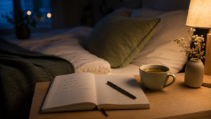 Calming racing thoughts before sleep with a bedtime notebook