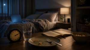 Common causes of nighttime hunger including stress and poor sleep