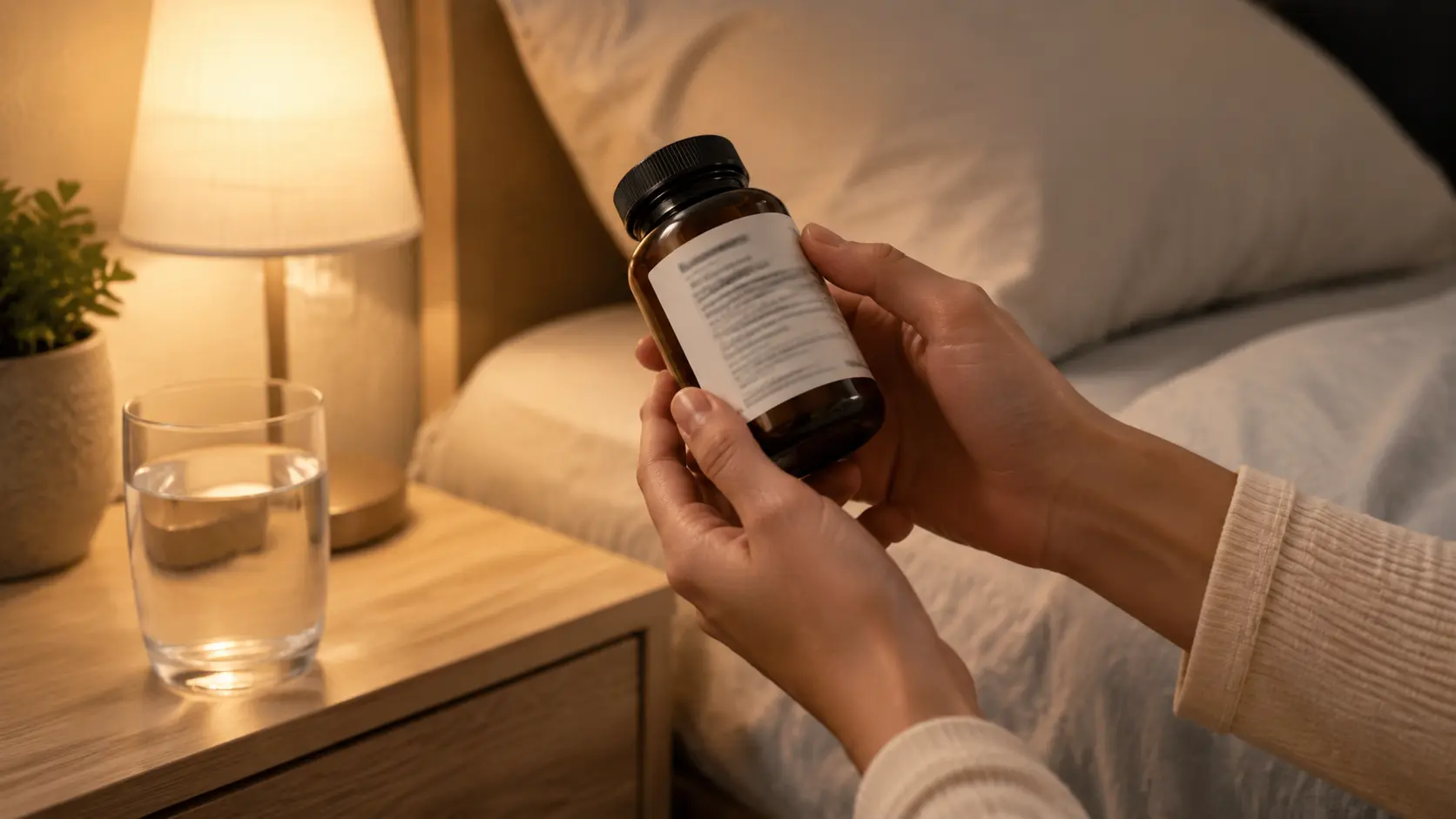 Checking a melatonin for sleep supplement label