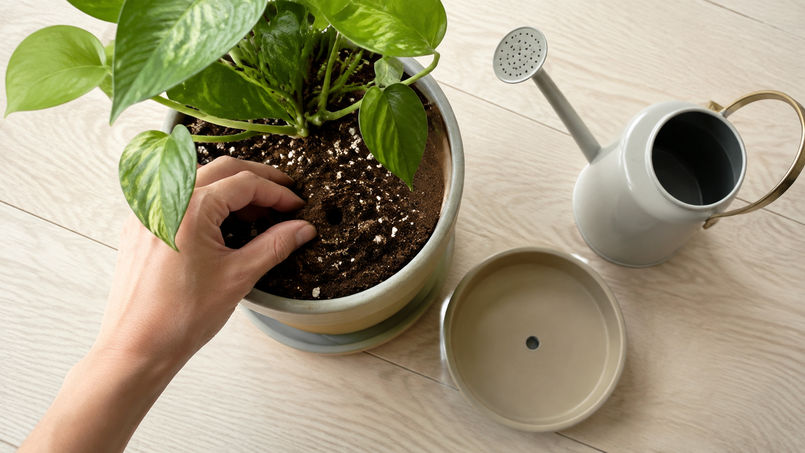 Proper watering and drainage for healthy bedroom plants