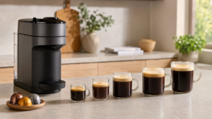 Nespresso Evoluo five drink sizes from espresso to Alto coffee