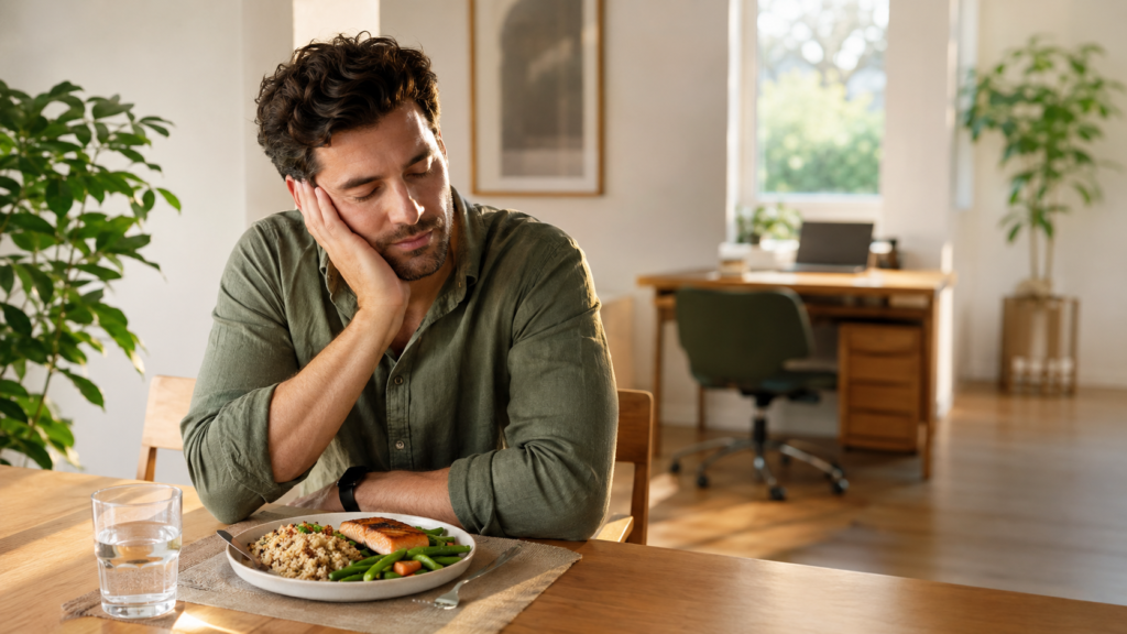 Why do I get sleepy after eating after a balanced meal?