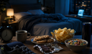 Sleep deprivation increasing hunger and high-calorie food cravings