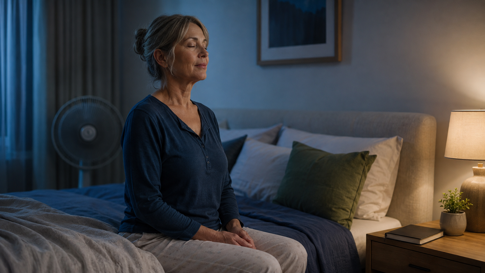 Can menopause cause vivid dreams – woman practicing a calming bedtime routine