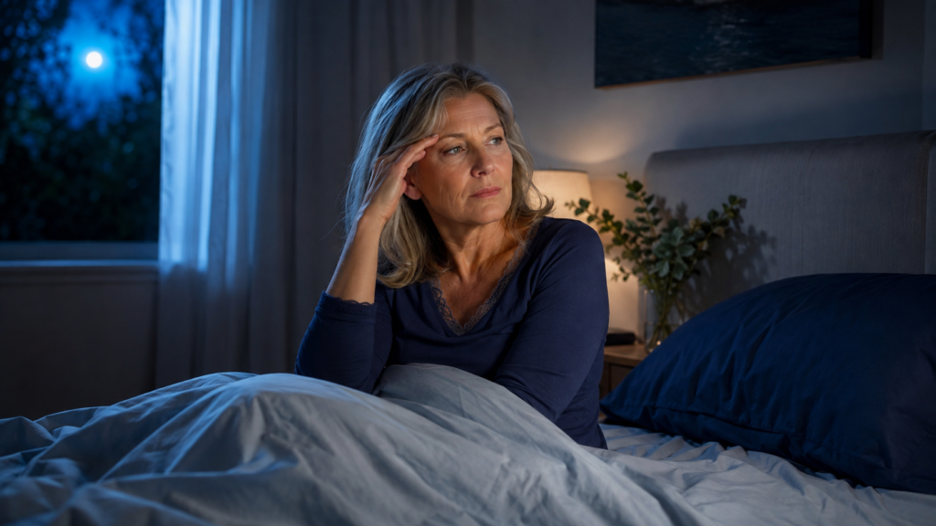 Can menopause cause vivid dreams – menopausal woman awake after an intense dream