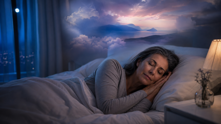 Can menopause cause vivid dreams in a middle-aged woman sleeping at night