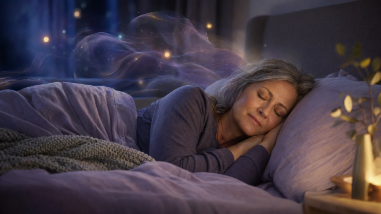 Can menopause cause vivid dreams in a middle-aged woman sleeping at night